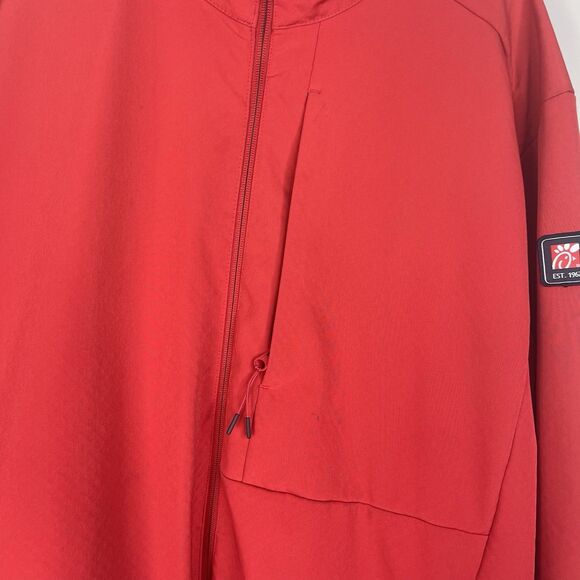 Chick-Fil-A Jacket Men's Red Team Style Hooded Rain Coat Windbreaker Size 3XL - Picture 6 of 13